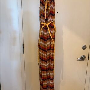 Ace & Jig Plaid Striped Jumpsuit in Mustard, Red & Navy